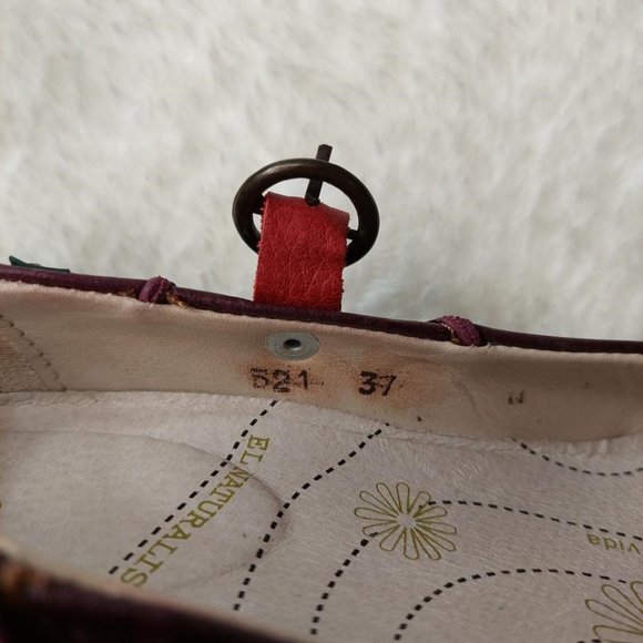 El Naturalista 37 Pumps Round Toe Block Heel Slingback Dark Red Leather - Size 7 - Picture 7 of 8